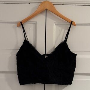 Abercrombie & Fitch black eyelet Top size small